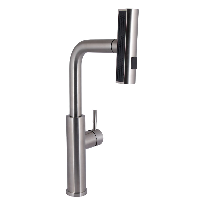 Lidz Змішувач для кухні Aria 015FLT з висувним мультифункціональним виливом-лійкою (k35) LDARI015FLTNKS37643 Nickel