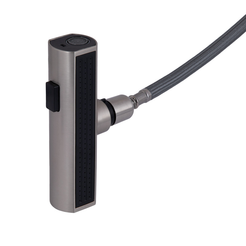 Lidz Змішувач для кухні Aria 015FLT з висувним мультифункціональним виливом-лійкою (k35) LDARI015FLTNKS37643 Nickel