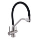 Lidz Змішувач для кухні Aria 020F3 з гнучким виливом з підключенням для питної води (k35) LDARI020F3BNK37647 Black / Nickel