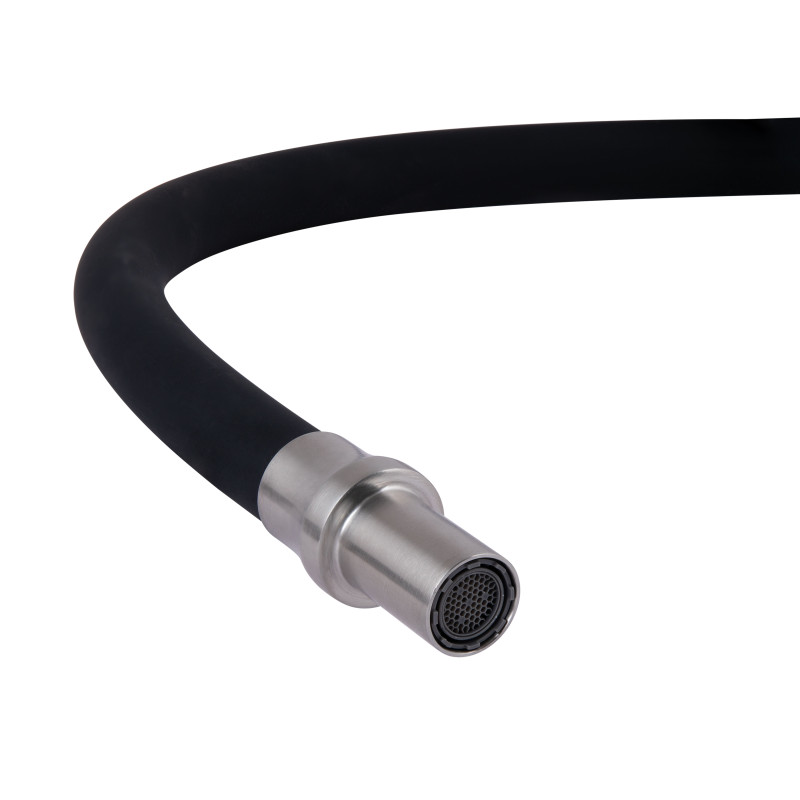 Lidz Змішувач для кухні Aria 020F3 з гнучким виливом з підключенням для питної води (k35) LDARI020F3BNK37647 Black / Nickel