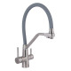 Lidz Змішувач для кухні Aria 020F3 з гнучким виливом з підключенням для питної води (k35) LDARI020F3GNK39211 Grey / Nickel