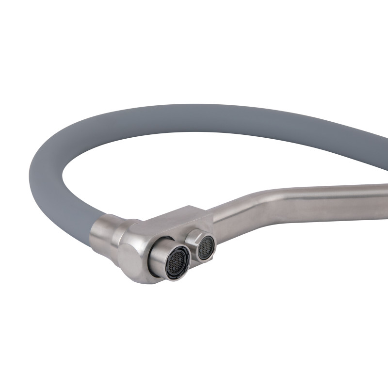 Lidz Змішувач для кухні Aria 020F3 з гнучким виливом з підключенням для питної води (k35) LDARI020F3GNK39211 Grey / Nickel