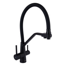 Lidz Змішувач для кухні Aria 020F3 з гнучким виливом з підключенням для питної води (k35) LDARI020F3BLA39212 Black Matt
