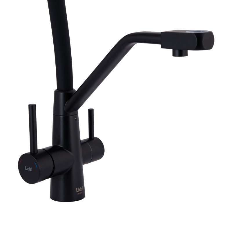 Lidz Змішувач для кухні Aria 020F3 з гнучким виливом з підключенням для питної води (k35) LDARI020F3BLA39212 Black Matt