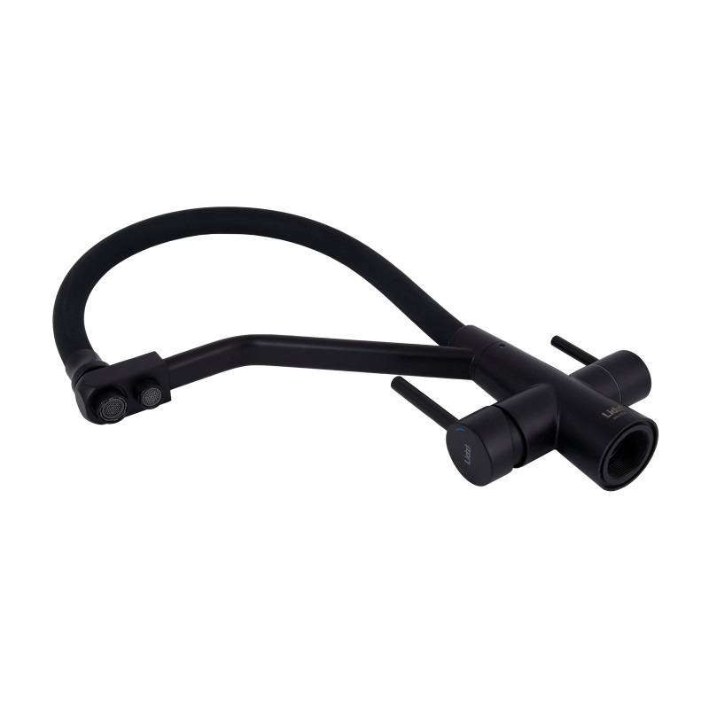 Lidz Змішувач для кухні Aria 020F3 з гнучким виливом з підключенням для питної води (k35) LDARI020F3BLA39212 Black Matt