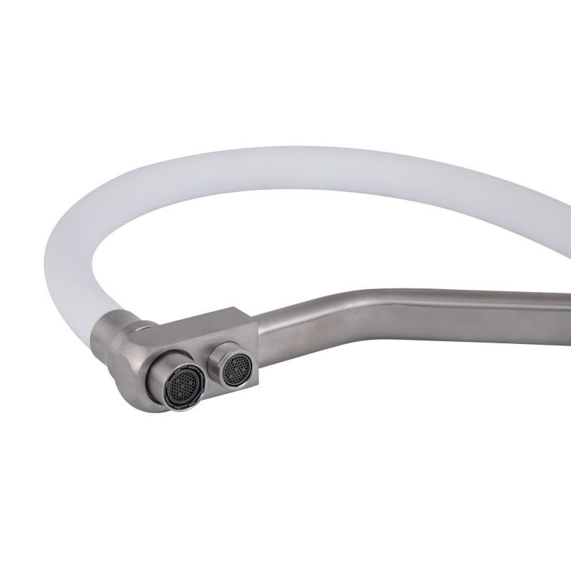 Lidz Змішувач для кухні Aria 020F3 з гнучким виливом з підключенням для питної води (k35) LDARI020F3WNK39480 White / Nickel