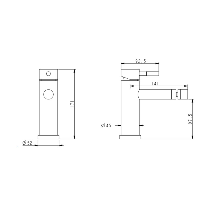 Lidz Змішувач для біде Aria 001AF (k35) LDARI001AFNKS46096 Nickel