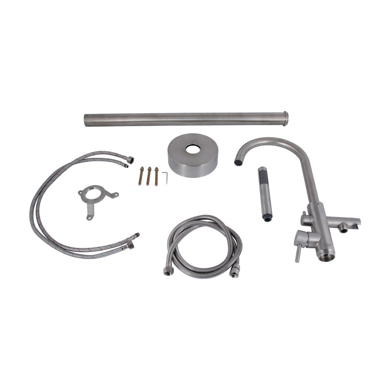 Lidz Змішувач для ванни Aria 004 підлоговий (з душовим гарнітуром) (k35) LDARI004NKS46099 Nickel