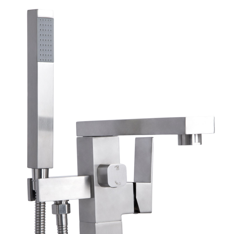 Lidz Змішувач для ванни Kubis 004 підлоговий (з душовим гарнітуром) (k35) LDKUB004NKS46101 Nickel