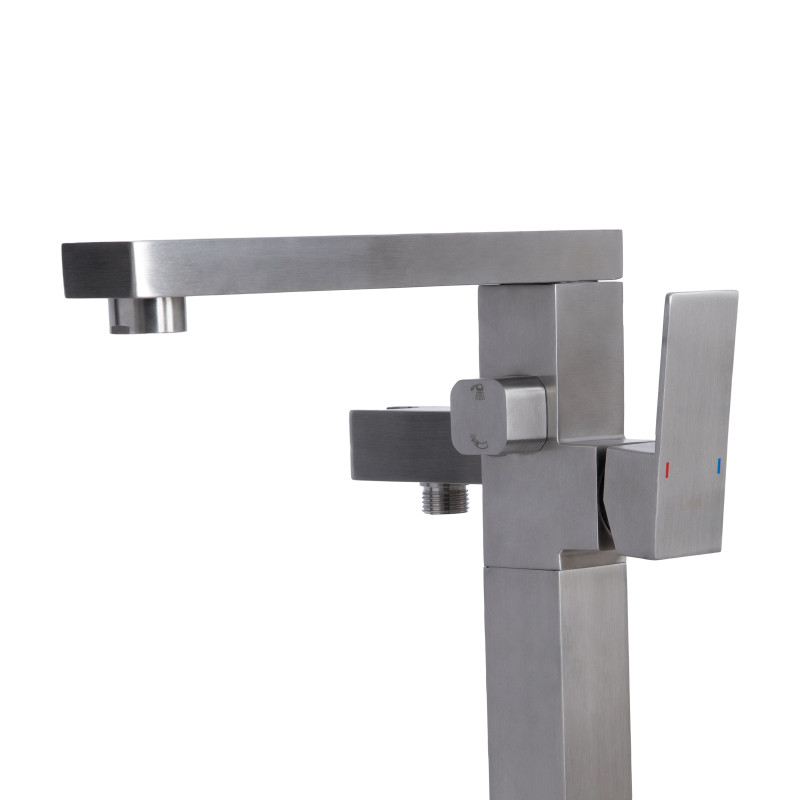 Lidz Змішувач для ванни Kubis 004 підлоговий (з душовим гарнітуром) (k35) LDKUB004NKS46101 Nickel