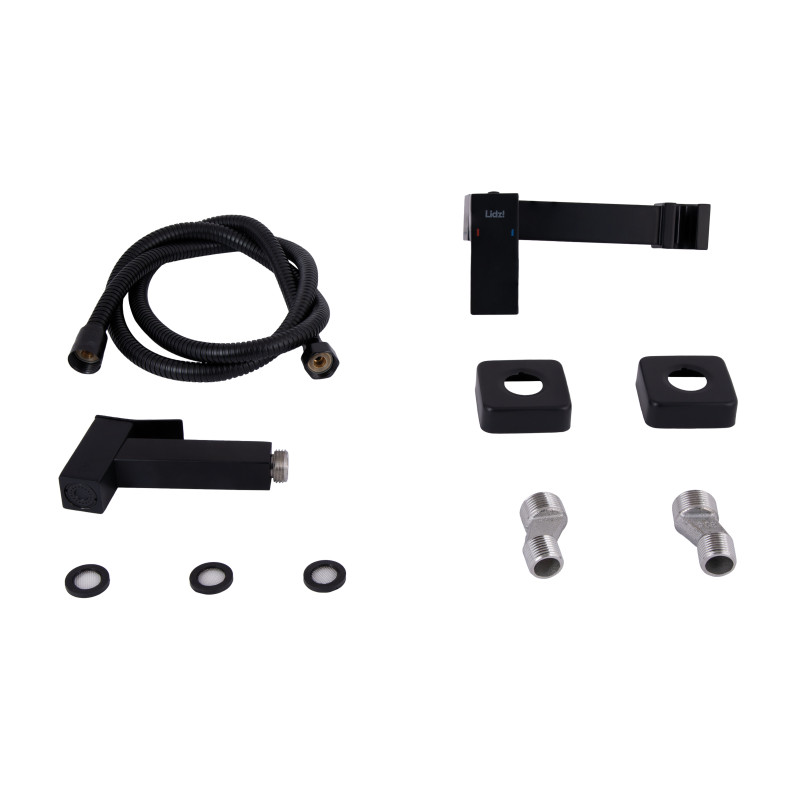 Lidz Набір для гігієнічного душу Kubis 110 Black LDKUB110BLA46104 прямокутний