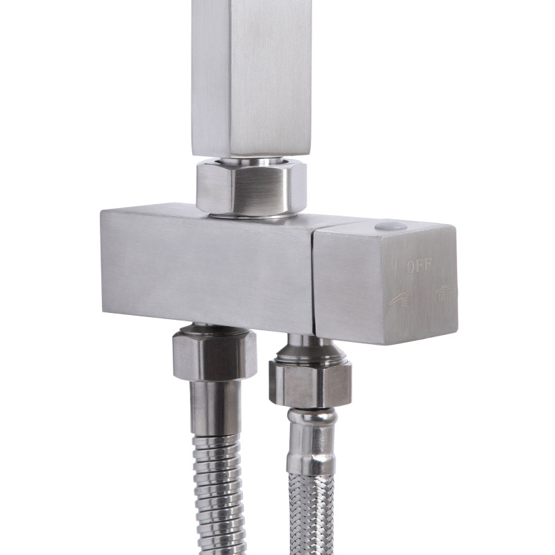 Lidz Душова стійка універсальна Kubis 1120 на два споживача LDKUB1120NKS46111 Nickel