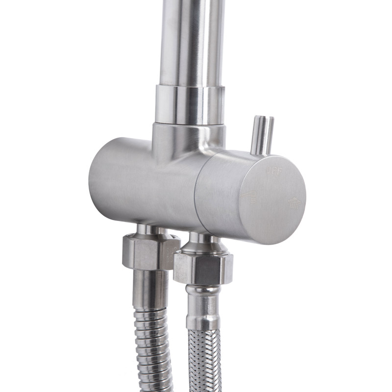 Lidz Душова стійка універсальна Aria 1120 на два споживача LDARI1120NKS46112 Nickel