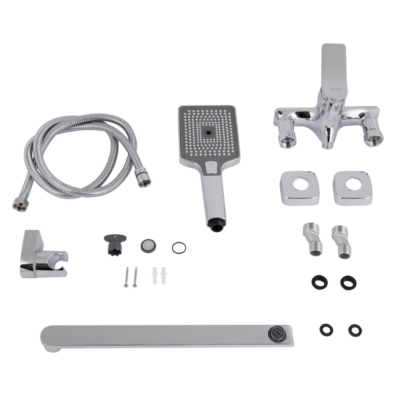 Qtap Змішувач для ванни Presto з довгим поворотним виливом (з душовим гарнітуром) QTPRE2601CRM45573 Chrome