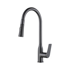 Qtap Змішувач для кухні Vlasta New з висувним виливом QTVLA344GMB45647 Gunmetal Black PVD