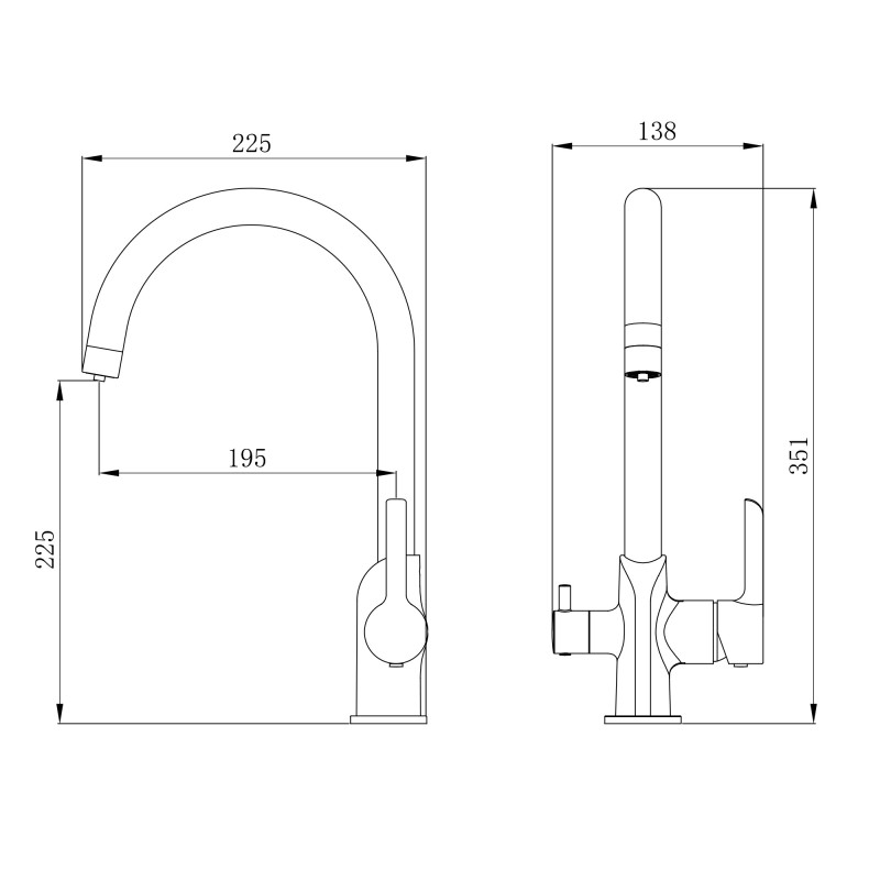 Qtap Змішувач для кухні Grand з підключенням для питної води QTGRA362CRW45668 Chrome/White