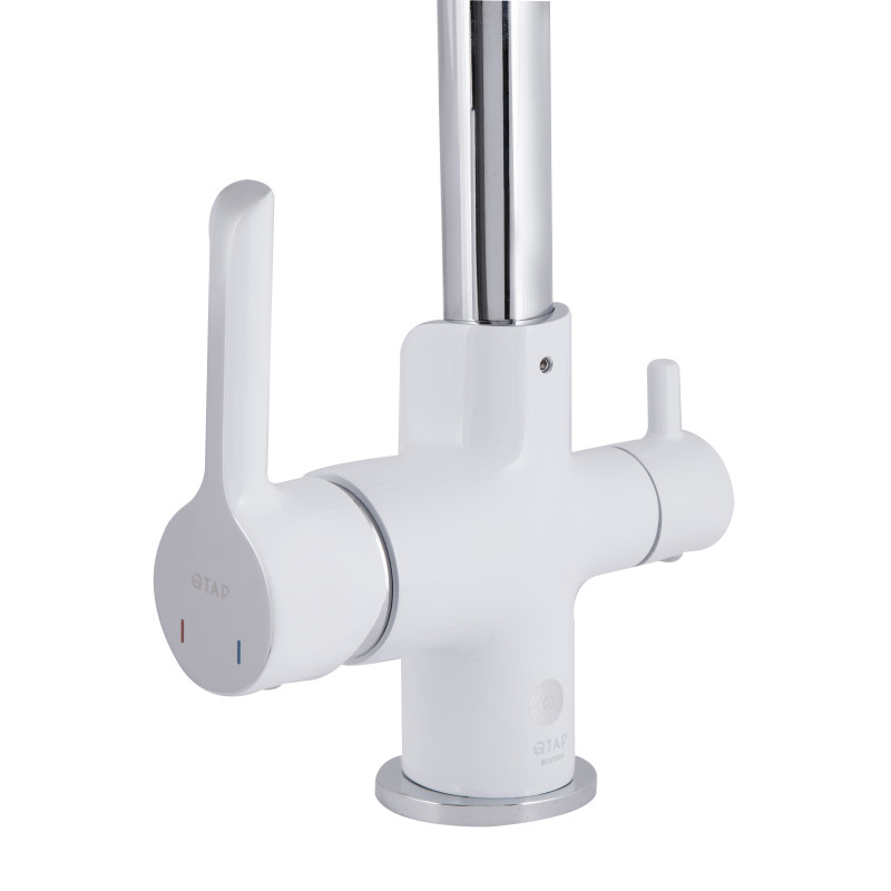 Qtap Змішувач для кухні Grand з підключенням для питної води QTGRA362CRW45668 Chrome/White