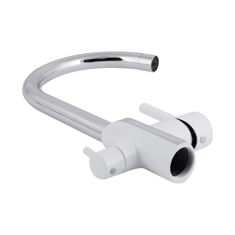 Qtap Змішувач для кухні Grand з підключенням для питної води QTGRA362CRW45668 Chrome/White