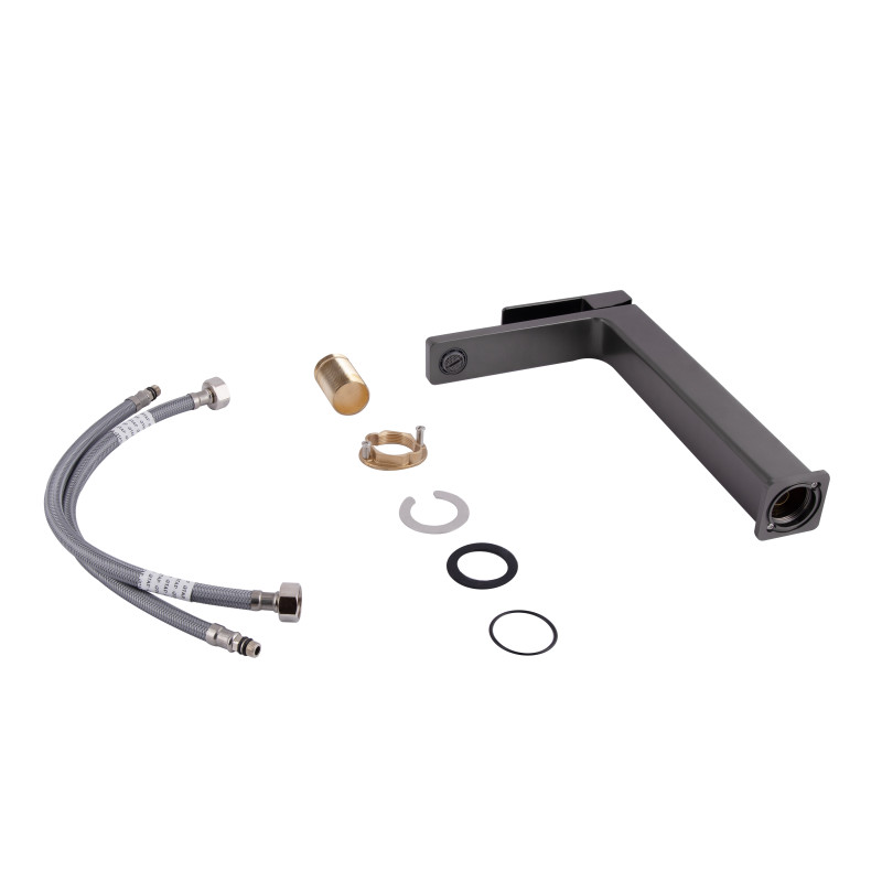 Qtap Змішувач для раковини Gemini високий QTGEM269GMB45680 Gunmetal Black PVD