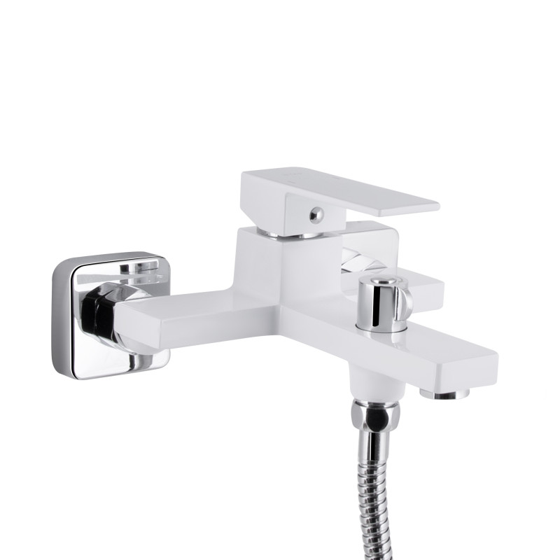 Qtap Змішувач для ванни Gemini (з душовим гарнітуром) QTGEM259CRW45683 Chrome/White