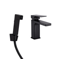 Qtap Змішувач для раковини Gemini (з гігієнічним душем) QTGEM272BLM45690 Black Matt