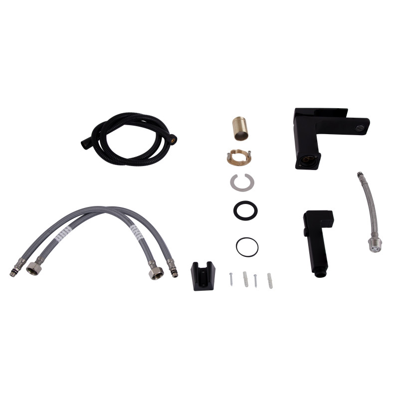 Qtap Змішувач для раковини Gemini (з гігієнічним душем) QTGEM272BLM45690 Black Matt