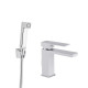 Qtap Змішувач для раковини Gemini (з гігієнічним душем) QTGEM272CRW45691 Chrome/White