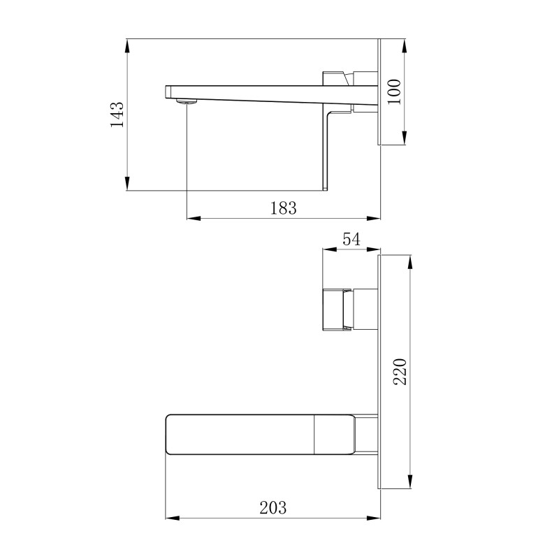 Qtap Змішувач для раковини Gemini прихованого монтажу QTGEM273BLM45694 Black Matt