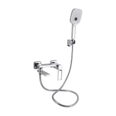 Qtap Змішувач для ванни Gemini Loopi з поворотним виливом (з душовим гарнітуром) QTGEM260CRM45701 Chrome