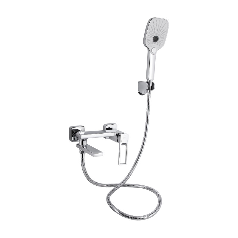 Qtap Змішувач для ванни Gemini Loopi з поворотним виливом (з душовим гарнітуром) QTGEM260CRM45701 Chrome