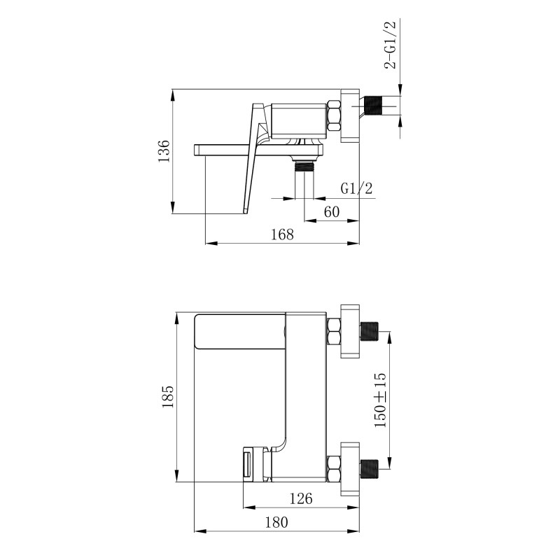 Qtap Змішувач для ванни Gemini Loopi з поворотним виливом (з душовим гарнітуром) QTGEM260CRM45701 Chrome