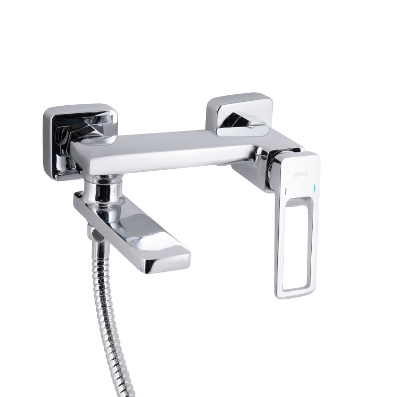 Qtap Змішувач для ванни Gemini Loopi з поворотним виливом (з душовим гарнітуром) QTGEM260CRM45701 Chrome