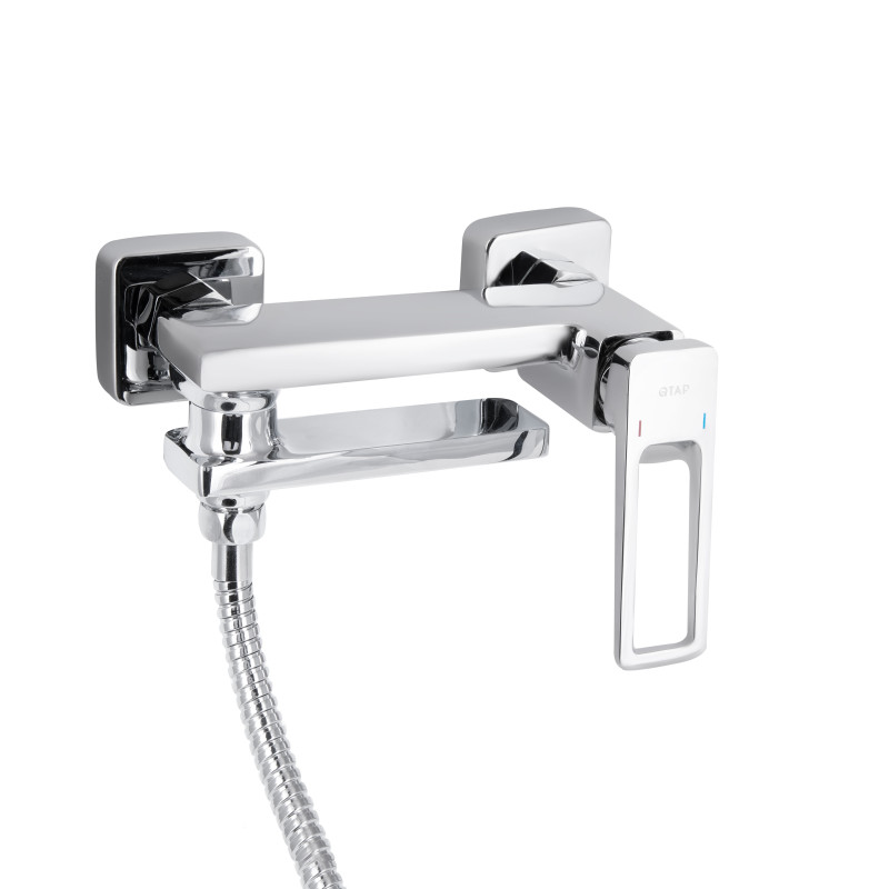 Qtap Змішувач для ванни Gemini Loopi з поворотним виливом (з душовим гарнітуром) QTGEM260CRM45701 Chrome