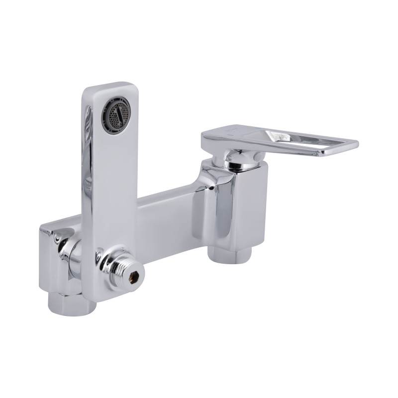 Qtap Змішувач для ванни Gemini Loopi з поворотним виливом (з душовим гарнітуром) QTGEM260CRM45701 Chrome