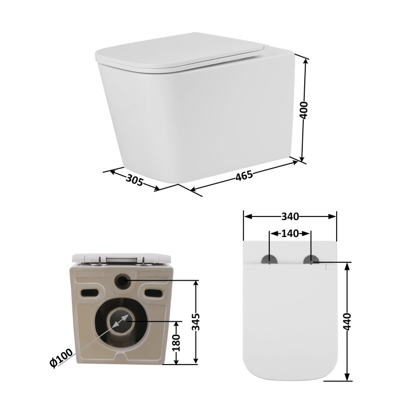 Qtap Унітаз підлоговий Tern безбачковий Ultra Quiet безобідковий безобідковий з сидінням Soft-close WHITE QT17223303AW