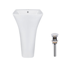 Qtap Комплект Crow: Раковина напольна моноблок 450x435x835 мм White + Донний клапан PU02O