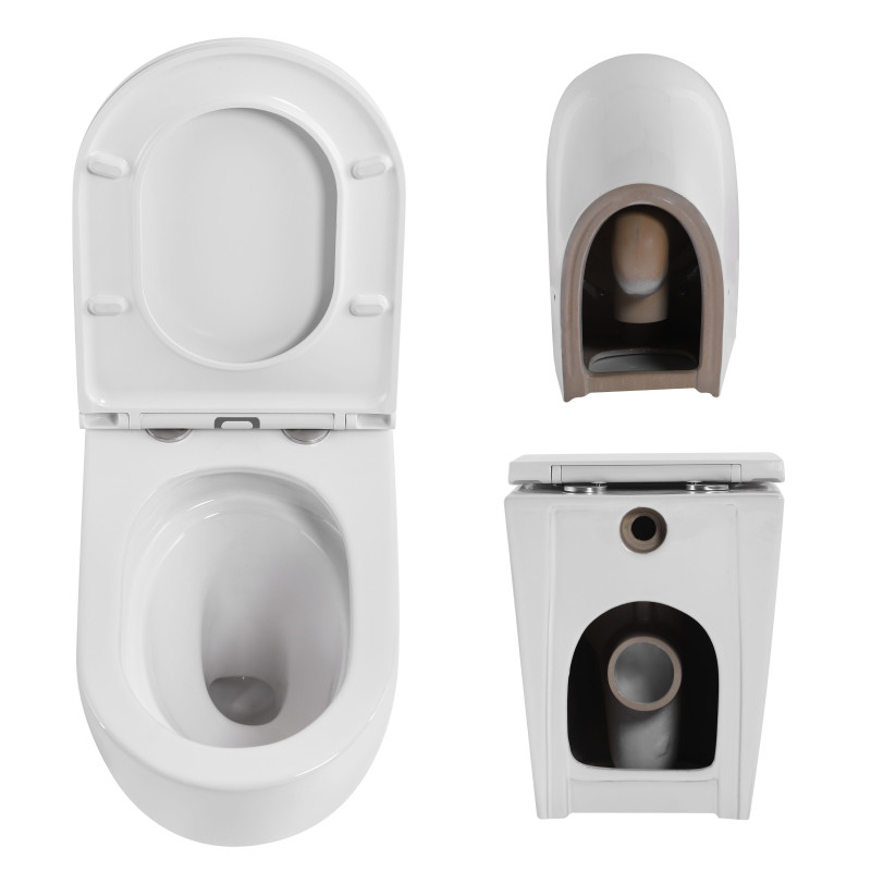 Qtap Унітаз підлоговий Robin безбачковий Ultra Quiet безобідковий безобідковий з сидінням Soft-close WHITE QT13223381AW