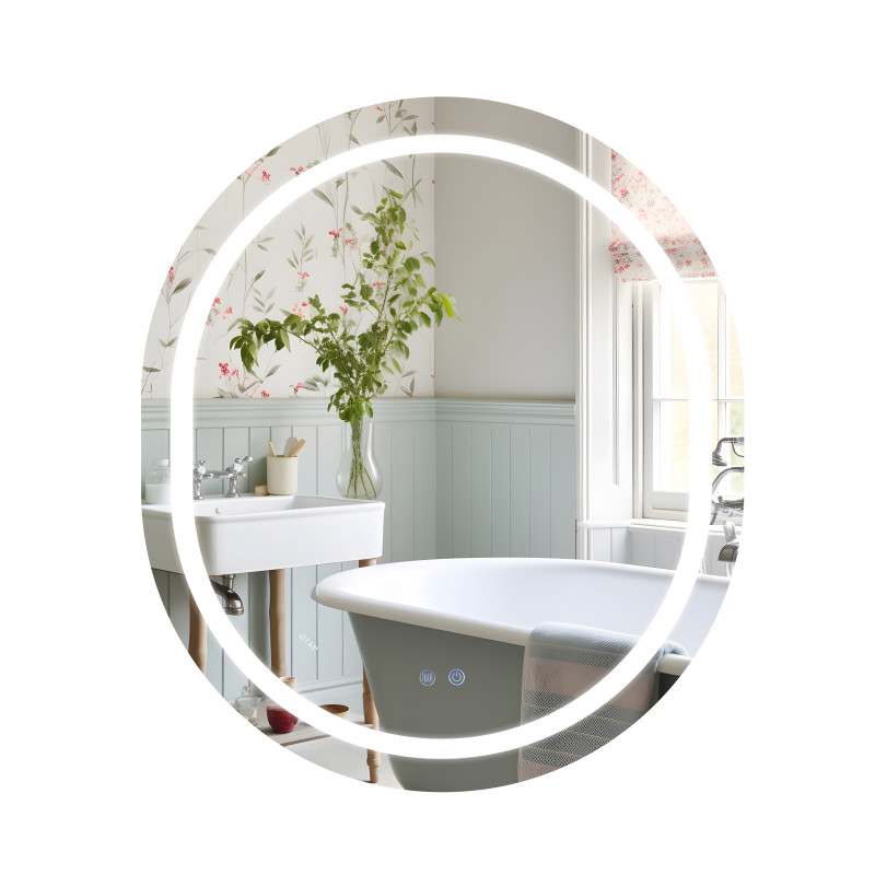 Qtap Дзеркало Gemini 800х700 з LED-підсвічуванням Touch, з антизапотіванням, з димером, рег. темп. кольору (3000-6500K) Reverse QT2578R8070