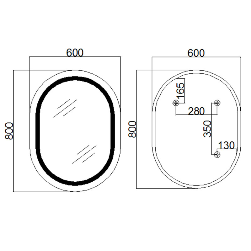 Qtap Дзеркало Gemini 600х800 з LED-підсвічуванням Touch, з антизапотіванням, з димером, рег. темп. кольору (3000-6500K) Reverse QT2578R6080