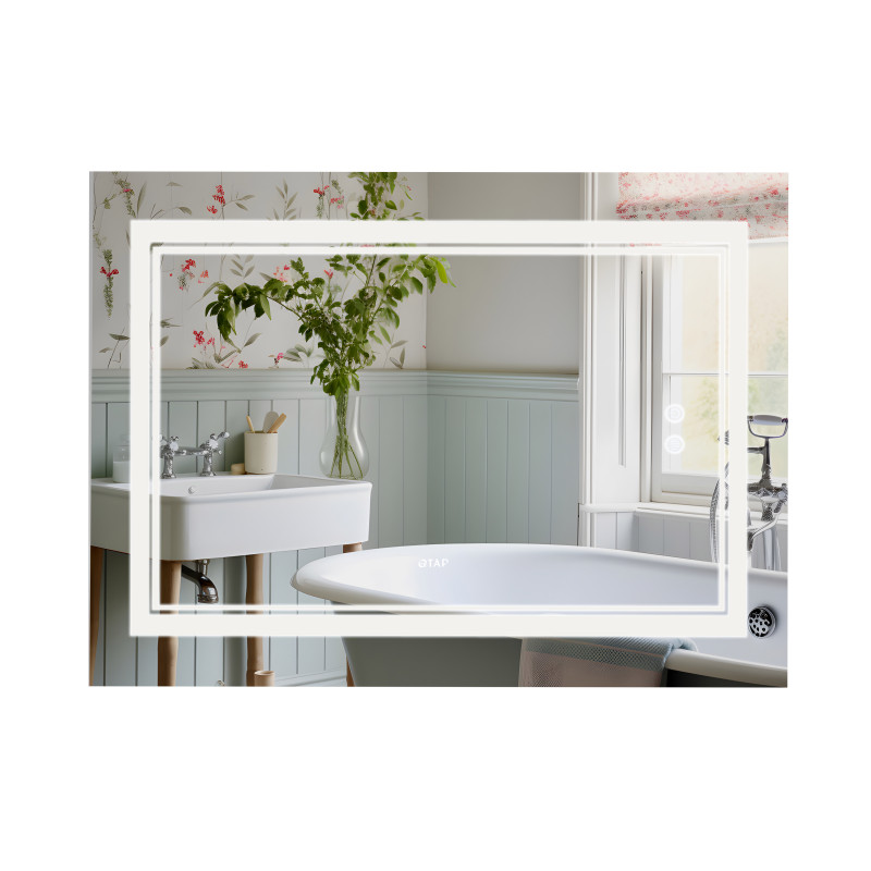 Qtap Дзеркало Cardinal 1000х700 з LED-підсвічуванням Touch, з антизапотіванням, з димером, рег. темп. кольору (3000-6500K) QT0478C10070