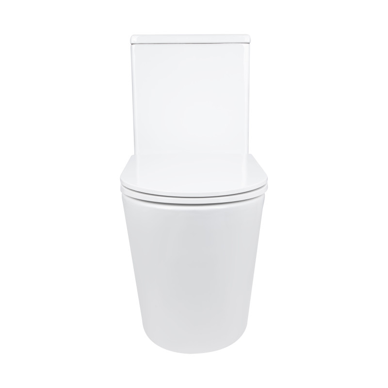 Qtap Унітаз-моноблок підлоговий Kolibri Ultra Quiet безобідковий з сидінням Soft-close WHITE QT10226380W