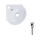 Qtap Комплект Leo N: Раковина підвісна угловая овальна 380x360x130 мм WHITE + Донний клапан PU02O