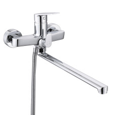 Qtap Змішувач для ванни Stenava New з поворотним виливом (з душовим гарнітуром) QTSTE2601CRM45536 Chrome