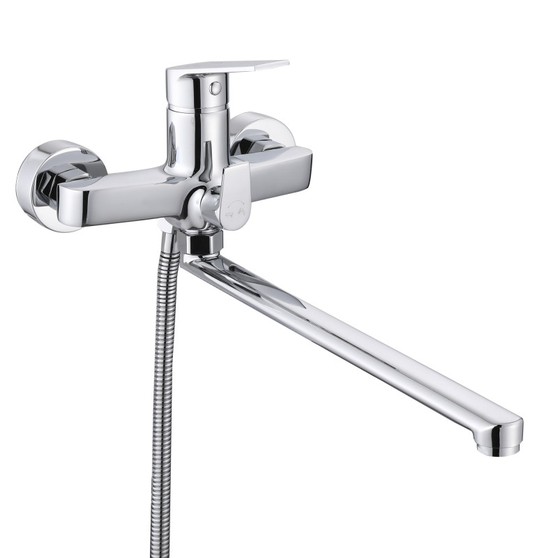 Qtap Змішувач для ванни Stenava New з поворотним виливом (з душовим гарнітуром) QTSTE2601CRM45536 Chrome