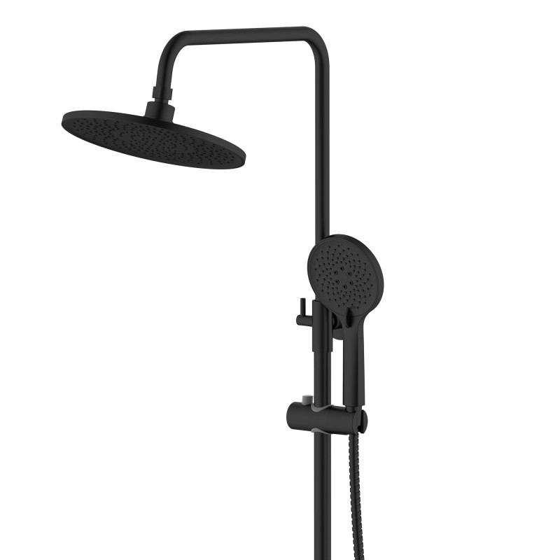 Qtap Душова система універсальна Taurus на три споживача (з виливом) QTTAU111BLM45666 Black Matt