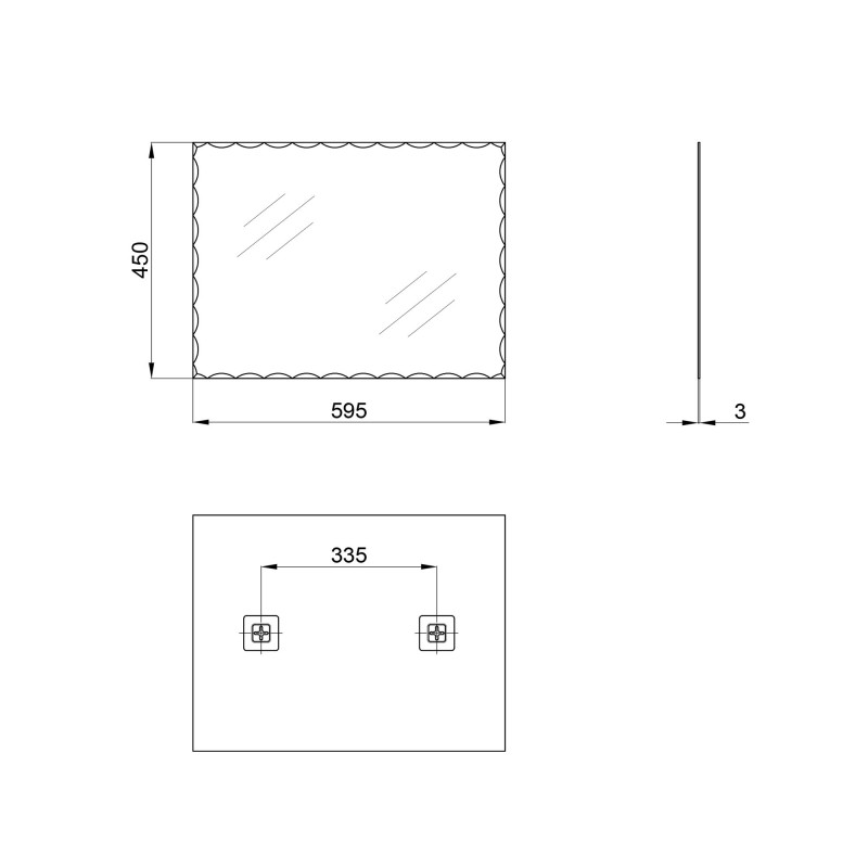 Lidz Дзеркало Wawel 140.07.12 450х600 настінне прямокутне LD78WA4560