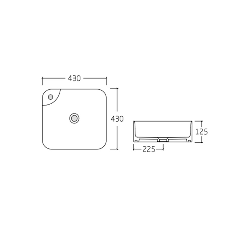 Qtap Раковина-чаша Stork 430x430x125 White QT15112194WN