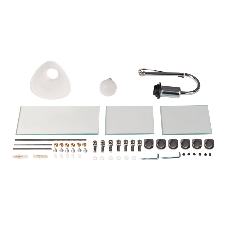 Lidz Дзеркало Sofi 140.07.05 480х675х100 настінне з 3-ма полицями асиметричне, зі світильником LD78SO4867