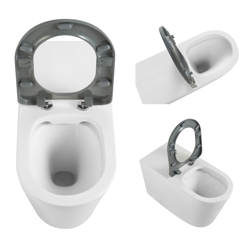 Qtap Унітаз підлоговий Freedom інклюзивний безбачковий Rimless безобідковий з сидінням Soft-close WHITE QT22223368W