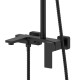 Qtap Душова система універсальна Gemini на три споживача (з виливом) QTGEM111BLM45686 Black Matt